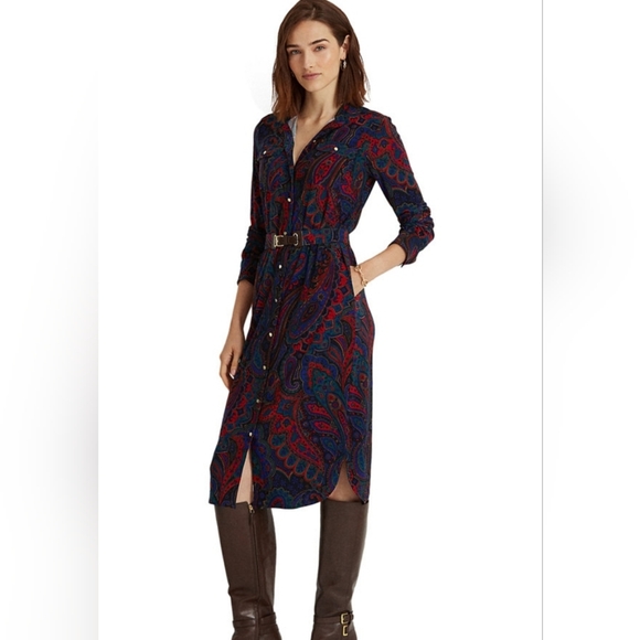 Elegant Paisley Print Dress - Picture 1 of 10